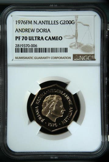 Gouden 200 Gulden 1976 Andrew Doria Proof, Verzenden, Losse munt, Goud