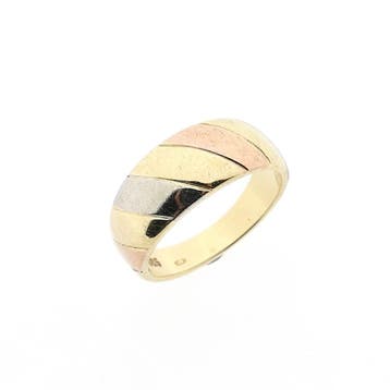 Tricolor gouden ring, Gebruikt, Ophalen of Verzenden, Kleiner dan 17, Dame