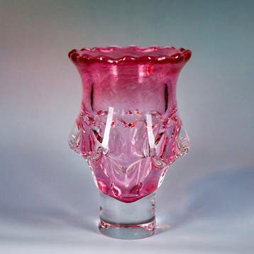 Vintage Massive Glass Vase 1,5kg - Tschechoslowakei