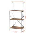 [en.casa] Staand rek Billund 133x60x42cm zwart en walnootkle, Verzenden, Nieuw