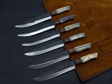Japanese Style Kitchen Knife SET With Leather BAG Included -