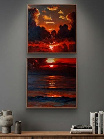 Roxana Hypta - Sea & Sky - Diptych, Antiek en Kunst