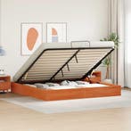vidaXL Ottoman Bedframe met Opslag Wasbruin 200 x 200 cm, Verzenden, Nieuw, Bruin, Hout