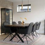 2dekans | House Nordic Harbo Eetkamerstoel Vegan Leer Zwart, Huis en Inrichting, Stoelen, Ophalen of Verzenden, Zo goed als nieuw