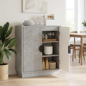 vidaXL Dressoir VENRAY Betongrijs 66 x 33 x 77,5 cm Bewerkt, Verzenden, Nieuw, 50 tot 100 cm, 25 tot 50 cm
