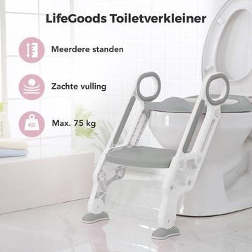 2dekans | LifeGoods WC Verkleiner met Trapje - Toilettrainer, Ophalen of Verzenden, Zo goed als nieuw, Grijs