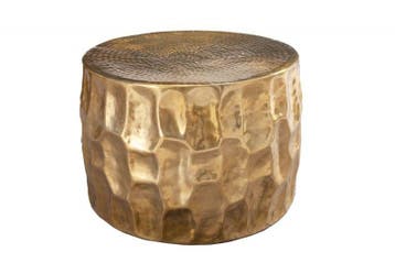 Ronde salontafel ORGANIC ORIENT 55cm goud metaal gehamerd 3D, Ophalen of Verzenden, Nieuw