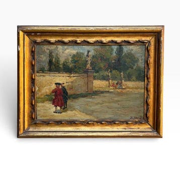 Zaccaria Dal Bò (1872-1935) - Scena Veneziana con figure in