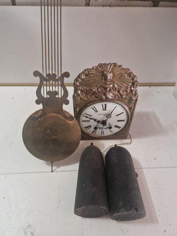 Comtoise klok - Antiek Hout, Brons, Messing - 1920-1930 -