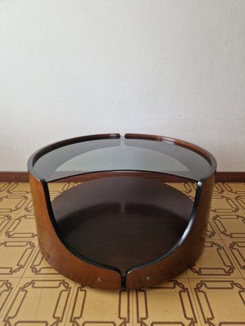 Middentafel - hardhout - Tafeltje met wieltjes van