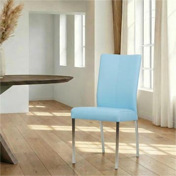 Leren eetkamerstoel Comfort - Toledo Sky Blue (lichtblauw), Ophalen of Verzenden, Nieuw, Leer, Modern