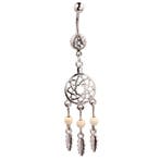 Fako Bijoux - Navelpiercing - Dromenvanger - Wit, Verzenden, Nieuw
