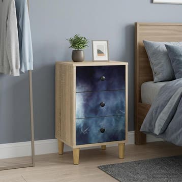 vidaXL Nachtkastje RAALTE Sonoma Eiken 36 x 33 x 60 cm, Minder dan 45 cm, Verzenden, Nieuw, 55 tot 70 cm