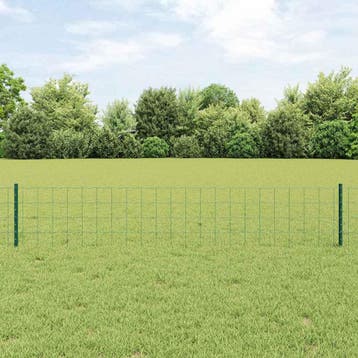 vidaXL Euro-hek met palen 10 x 0,4 m PVC-Coated Staal Groen, Verzenden, Nieuw, IJzer