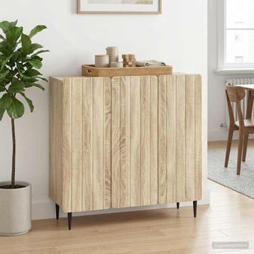 vidaXL Dressoir Sonoma Eiken 89 x 34,5 x 82 cm Bewerkt hout, Huis en Inrichting, Verzenden, Nieuw, Overige houtsoorten, Minder dan 50 cm
