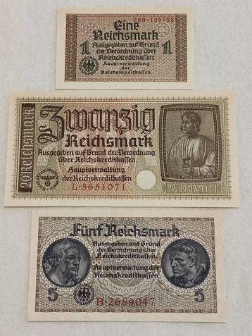 Duitsland. - 3 banknotes 1939-1944 (Zonder minimumprijs)