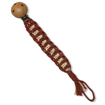 Speenkoord Cookie - Bordeaux Rood/Wit - Katoen - Macramé, Ophalen of Verzenden, Nieuw