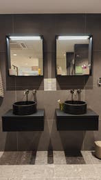 VT Wonen badmeubel 60cm (2x) mat zwart met waskom - 0006, Ophalen, Nieuw, Wastafelkast