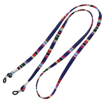 Fako Bijoux - Brillenkoord - Inka - 70cm - Donkerblauw/Rood, Verzenden, Nieuw