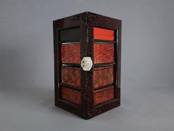 Fine Japanese Vintage Tsugaru Ware Lacquer Corner Cabinet