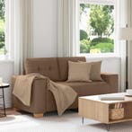 vidaXL Loveseat Bank Bruin 160x77x82 cm Stof, Verzenden, Nieuw, Stof