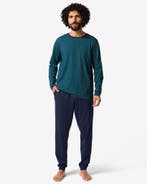 HEMA Herenpyjama Jesse jersey strepen donkerblauw, Verzenden, Nieuw