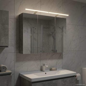 vidaXL Badkamer spiegelkast met plank Beton Grijs 100 x 14,5, Verzenden, Nieuw