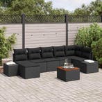 vidaXL Tuin Sofa Set 8 pcs Zwart, Verzenden, Nieuw, Rotan