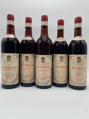 1971 , 1974 x2, 1975 x2 & N.V. Sylla Dogliani - Barolo - 5, Verzamelen, Nieuw