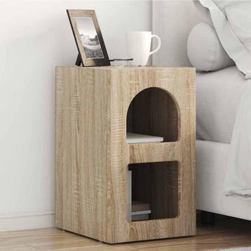 vidaXL Nachtkastje ELST 2 st Sonoma Eiken 29,5 x 33,5 x 50, Minder dan 45 cm, Verzenden, Nieuw, Minder dan 55 cm