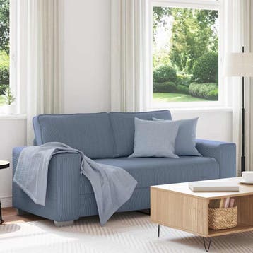 vidaXL Loveseat Sofa Blauw 180x77x82 cm Corduroy Stof, Huis en Inrichting, Verzenden, Nieuw, Stof, Minder dan 150 cm