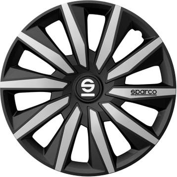 Sparco Wieldoppen setpen Milano - 15-inch - Zwart/Zilver - S, Verzenden, Nieuw