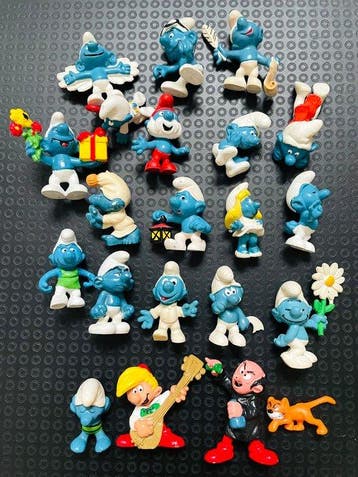 Peyo - Speelgoed Puffi vintage smurfs lotto 21 pezzi anni 70