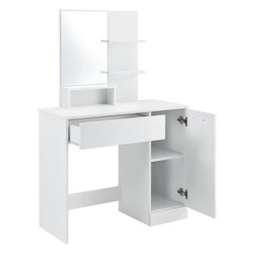 Kaptafel Krugersdorp met spiegel 137,5x90x38 cm wit, Verzenden, Nieuw