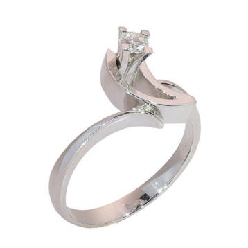Ring - 18 karaat Witgoud - Diamant - NOS vintage uit de, Nieuw