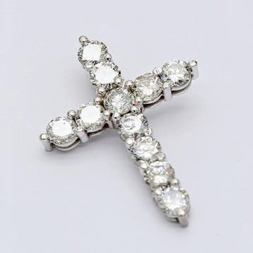 Kruishanger - 14 karaat Witgoud - 1.31ct. tw. Diamant