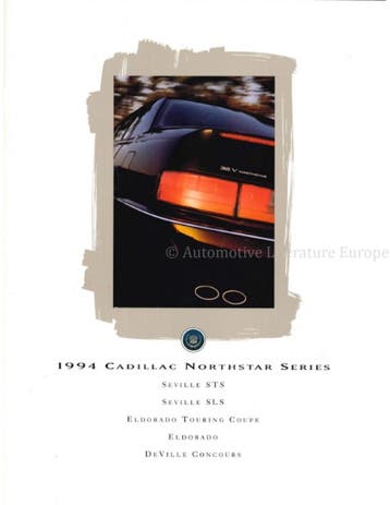 1994 CADILLAC NORTHSTAR SERIE BROCHURE ENGELS, Nieuw, Author