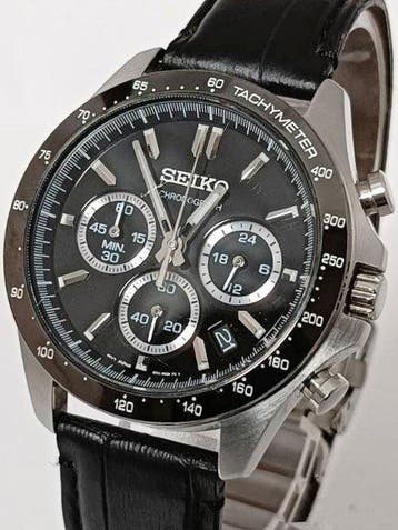 Seiko - Chronograph - Quartz - Black Dial - Zonder