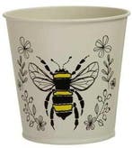 Bloemenpot Metal Flowerpot Bee bij en bloemetjes, Ophalen of Verzenden, Nieuw