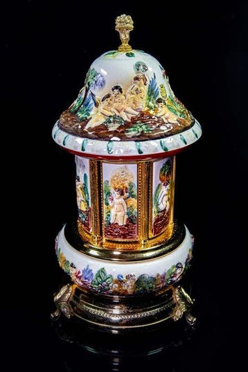 Speeldoos Reuge lipstick sigaren carrousel carillon -, Antiek en Kunst