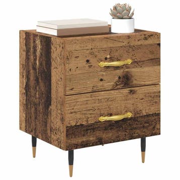 vidaXL Nachtkastje 2 pcs Oudhout 40 x 35 x 47,5 cm Bewerkt, Minder dan 45 cm, Verzenden, Nieuw, Minder dan 55 cm