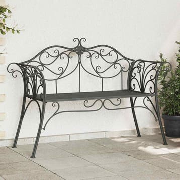 vidaXL Tuinbank 2-Aantal zitplaatsen 130 x 47 x 90 cm Staal, Tuin en Terras, Tuinbanken, Verzenden, Nieuw, Metaal