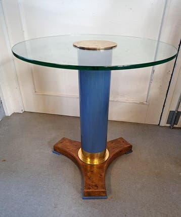 Thormer - Bijzettafel - Glas en metaal en hout - Hollywood, Nieuw