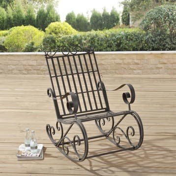 Schommelstoel Geraldton metaal 92x59x90 cm groen, Tuin en Terras, Verzenden, Nieuw