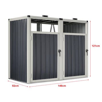 [pro.tec] Containerombouw Tarbek antraciet 121x146x82 cm, Tuin en Terras, Bergingen en Tuinkasten, Verzenden, Nieuw