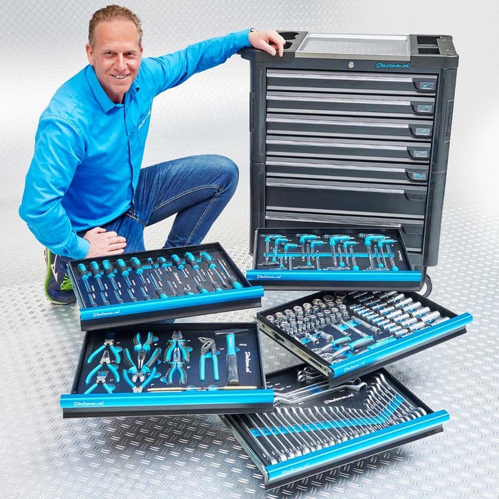 Datona Gereedschapswagen “tech-line” 80 cm + 171-delige, Doe-het-zelf en Verbouw, Gereedschapskisten, Nieuw, Ophalen of Verzenden
