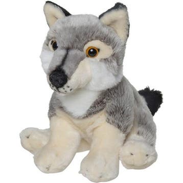 Nature Planet wolf knuffel - pluche - zittend - 22 cm, Verzenden, Nieuw