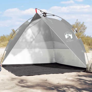 vidaXL Strandtent waterdicht snelontgrendeling grijs, Verzenden, Nieuw, Tot en met 2
