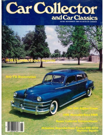 1984 CAR COLLECTOR AND CAR CLASSICS MAGAZINE 11 ENGELS, Nieuw, Author
