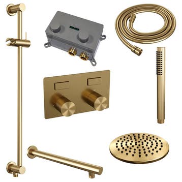 Brauer Gold Carving Thermostatische Regendoucheset Inbouw -, Ophalen of Verzenden, Nieuw